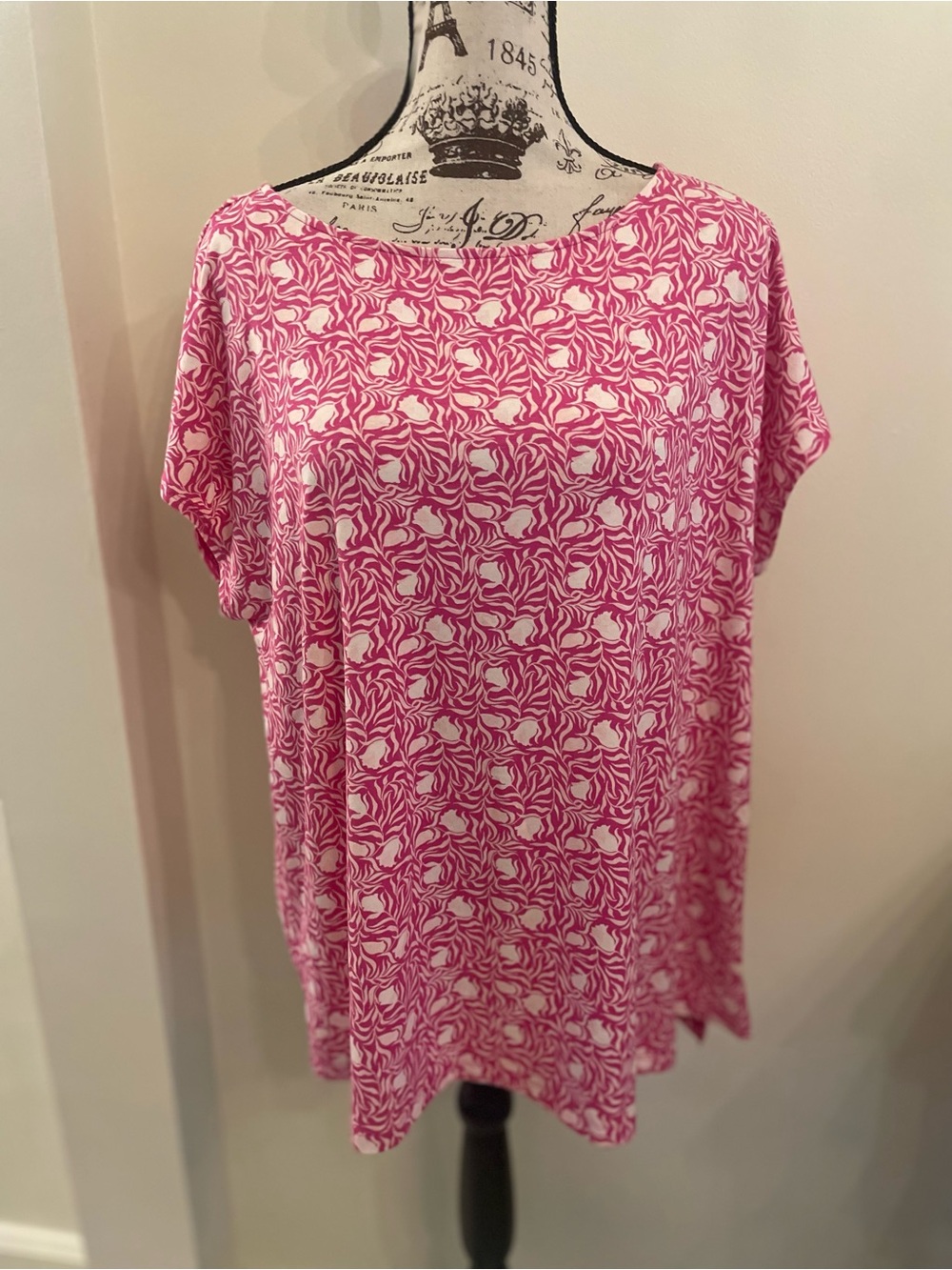 New Style & Co. Pretty in Pink Tulip Top ~ 1x
